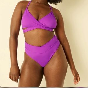 Victoria Secret PINK Swim Bikini Top Purple Wrap & bikini bottom